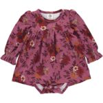 Bloomy langærmet kjole body - Boysenberry/Fig/Berry red - 74