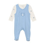 Body langærmet m.romper - Ashley Blue - 62