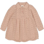 Knit needle out langærmet kjole - Spa rose - 56