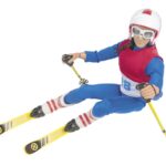 Action Figur som står på ski med tilbehør 30,5cm