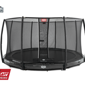 Berg Elite trampolin med deluxe sikkerhedsnet til nedgravning grå 380 cm - 430 cm