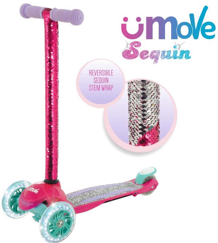 uMoVe Paillet Mini Flex LED Løbehjul, Pink