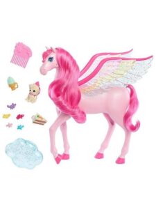 Barbie A Touch Of Magic Pink Pegasus With Puppy Winged Horse Toys With Lights And Sounds