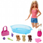 Barbie Badetid, blonde med 3 hunde