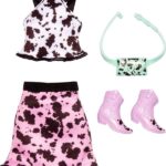 Barbie Complete Look Fashion - Pink & White Cow Print Set