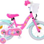 Barbie - Cykel Med Støttehjul Til Børn - 14" - Pink - Volare
