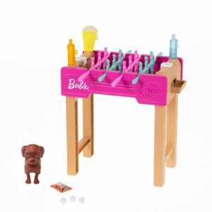 Barbie Mini Playset With Pet Accessories And Working Foosball Table