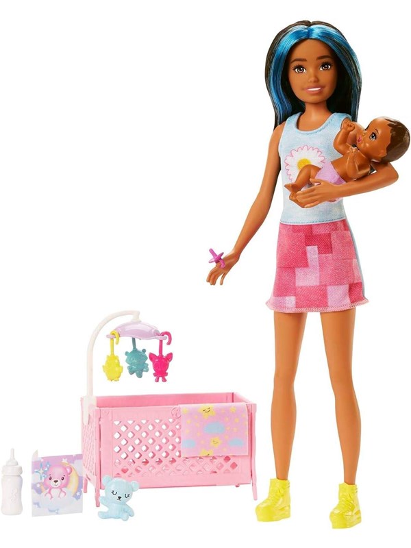 Barbie Skipper Babysitter (Pink Baby Crib Playset)