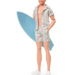 Barbie the Movie Ken Doll Wearing Pastel Striped Beach Matching Set