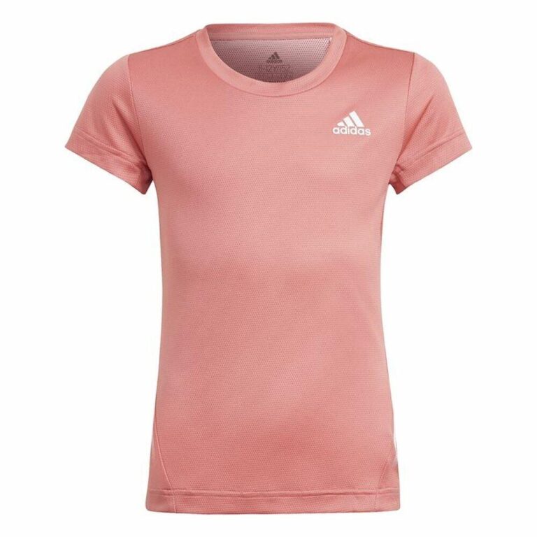 Børne Kortærmet T-shirt Adidas Aeroready Laksefarvet 13-14 år