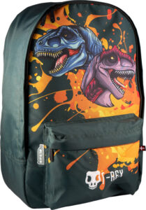 Dinosaur Skoletaske - 20 L - Dino T-rex - Sort