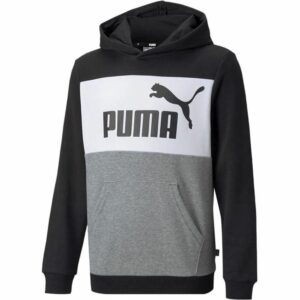 Hættetrøje til Børn Puma Essential Colorblock Sort 5-6 år