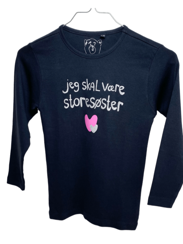 Jeg Skal Være Storesøster T-Shirt L/S, Dark Navy - Legekammeraten.dk