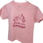 Jeg Skal Være Storesøster T-shirt S/S Enhjørning Rose - Legekammeraten.dk