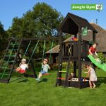 Jungle Gym Club legetårn komplet inkl. climb module xtra ekskl. rutschebane, grundmalet sort - 806-284CB