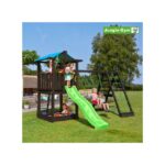 Jungle Gym Hut legetårn komplet inkl. climb module xtra ekskl. rutschebane, grundmalet sort - 806-282CB