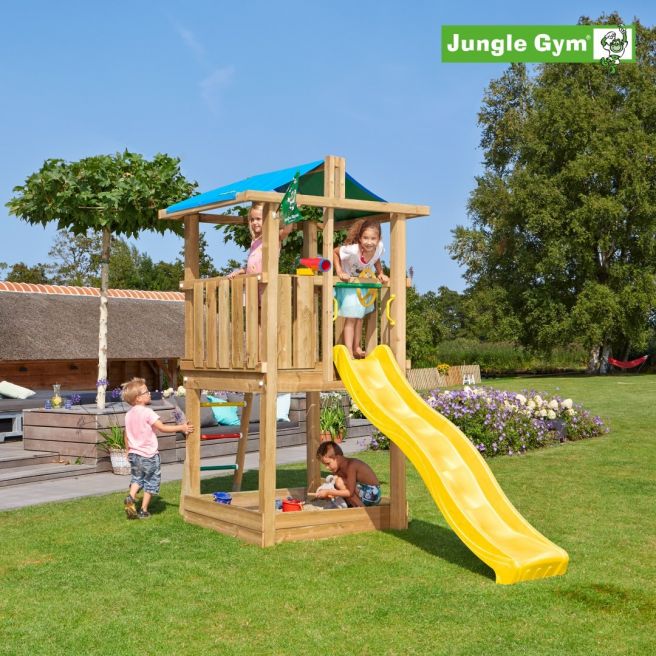 Jungle Gym Hut legetårn komplet inkl. rutschebane - 804-282N