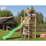 Jungle Gym Teepee legetårn komplet inkl. grøn rutschebane 804-088G