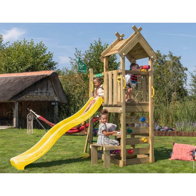 Jungle Gym Teepee legetårn komplet inkl. gul rutschebane 804-088GU