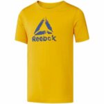 Kortærmet T-shirt til Børn Reebok Elemental Gul 3-4 år