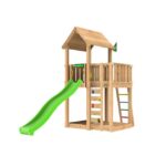 Legetårn komplet Jungle Gym Mansion 2.1 inkl. grøn rutsjebane