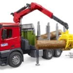 MB Arocs Lastbil med kran og 3 træstammer