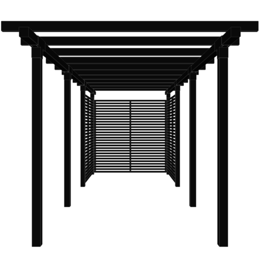 Plus Pergola dobbelt 3 moduler m/Tokyo hegn sort