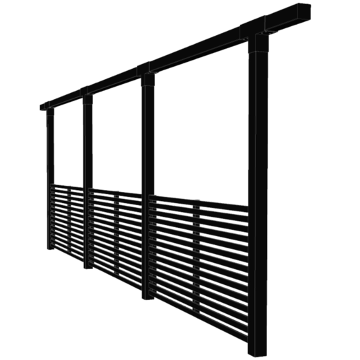 Plus Pergola enkelt 3 moduler m/Tokyo hegn sort