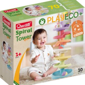 Quercetti - Kuglebane - Spiraltårn Med Bolde Play Eco+ - Bioplast - 10 Dele