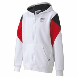 Sportsjakke til børn Rebel Puma Block Full-Zip Hoodie Hvid 14 år