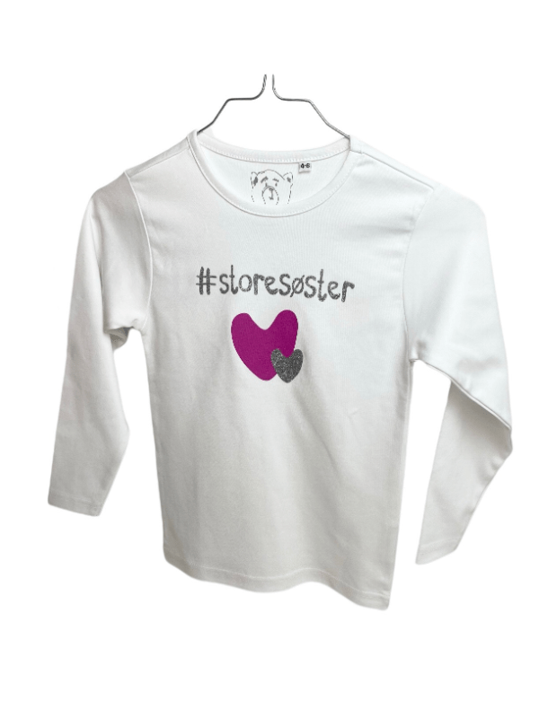 #Storesøster T-Shirt L/S, Hvid - Legekammeraten.dk