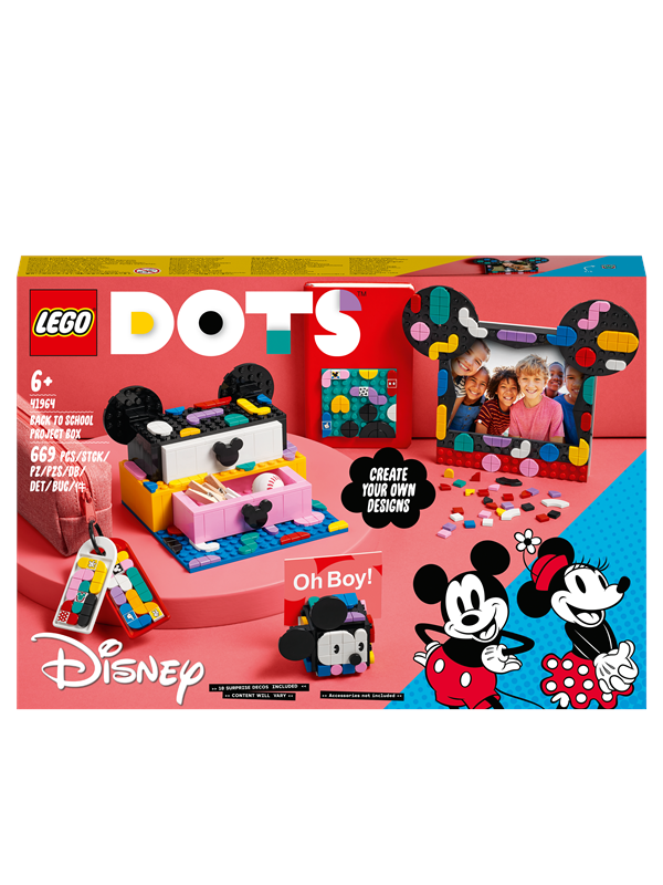 LEGO DOTS 41964 Mickey Mouse og Minnie Mouse skolestart-projektæske