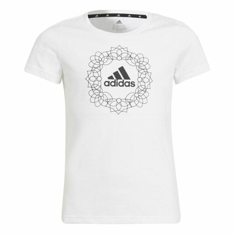 Børne Kortærmet T-shirt Adidas Graphic Hvid 14-15 år