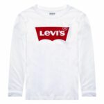 Langærmet T-shirt til Børn Levi's Batwing Hvid 14 år