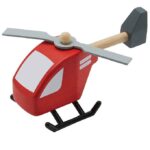 PlanToys Trælegetøj - Helikopter - Rød