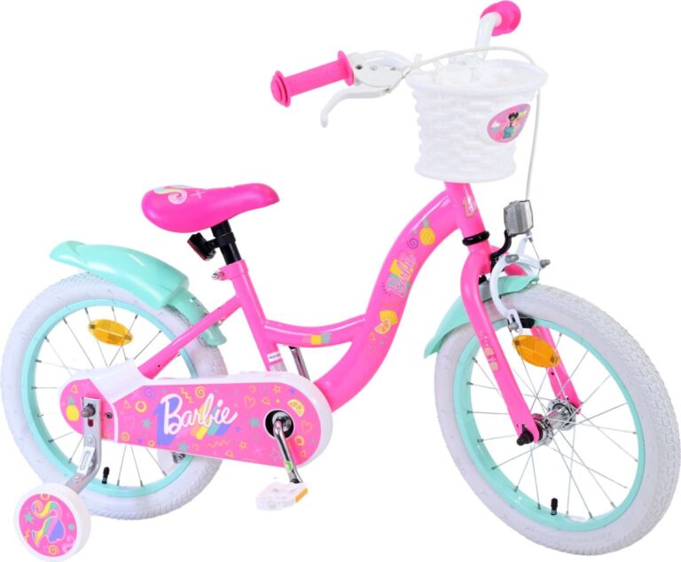 Barbie - Cykel Med Støttehjul Til Børn - 16" - Pink - Volare