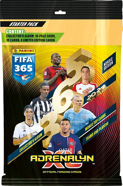 Panini Adrenalyn XL: FIFA 365 2024 Nordic Edition - StartersÃ¦t - Mappe, Guide, 3 Boosters & 4 Limited-kort