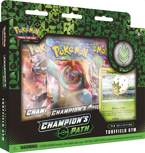 Pokemon Champion's Path - Pin Collection: Turffield Gym - 3 Boosters, Promo & Pin