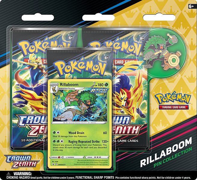 Pokemon Crown Zenith - Pin Collection Blister: Rillaboom