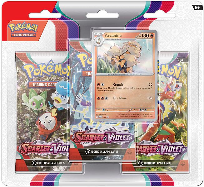 Pokemon Scarlet & Violet: Base Set 3-Pack Blister: Arcanine