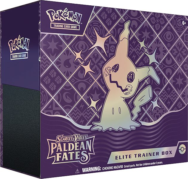 Pokemon Scarlet & Violet: Paldean Fates - Elite Trainer Box (Mimikyu) - Turneringsboks for begyndere - 9 Boosters