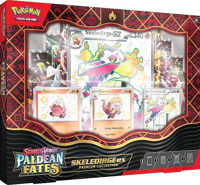 Pokemon Scarlet & Violet: Paldean Fates - Skeledirge ex Premium Collection (8 Boosters)