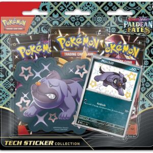 Pokemon Scarlet & Violet: Paldean Fates - Tech Sticker Collection Blister: Maschiff (3 Boosters)