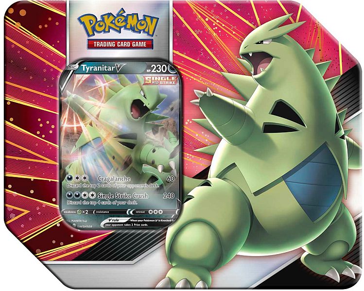 Pokemon Tin Kasse - 2021 Summer Wave 3: Tyranitar - V Strikers Collector's Tin Box (USA Version)