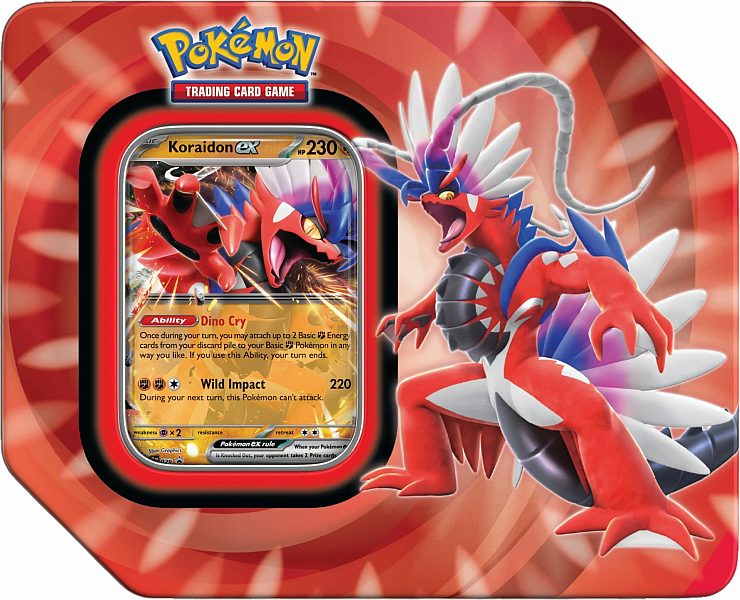 Pokemon Tin Kasse - 2023 Wave 2 Summer (USA Version): Koraidon ex - Paldea Legends Collector's Tin Box (5 Boosters)