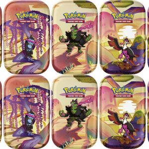 Pokemon Tin Kasse - 2024 Summer Scarlet & Violet: Shrouded Fable Mini Tins Display - 10 Mini Tins! (20 Boosters)