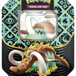 Pokemon Tin Kasse - 2024 Wave 1 Winter: Great Tusk ex - Scarlet & Violet: Paldean Fates Collector's Tin Box (4 Boosters)