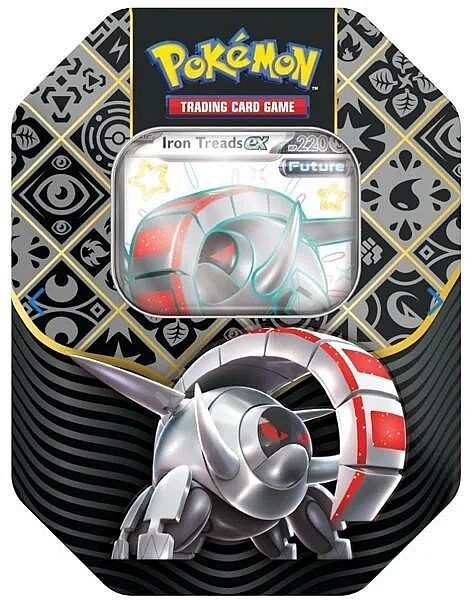 Pokemon Tin Kasse - 2024 Wave 1 Winter: Iron Treads ex - Scarlet & Violet: Paldean Fates Collector's Tin Box (4 Boosters)