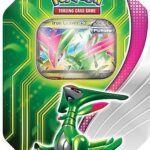 Pokemon Tin Kasse - 2024 Wave 2 Spring: Iron Leaves ex (Future Virizion) - Paradox Clash Collector's Tin Box (4 Boosters)