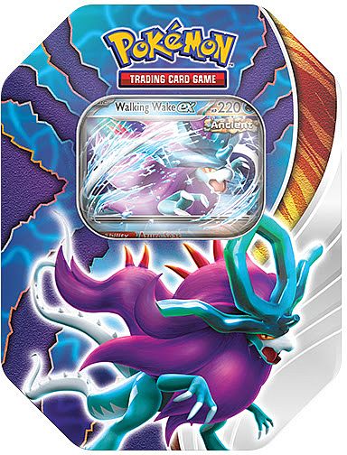 Pokemon Tin Kasse - 2024 Wave 2 Spring: Walking Wake ex (Ancient Suicune) - Paradox Clash Collector's Tin Box (4 Boosters)